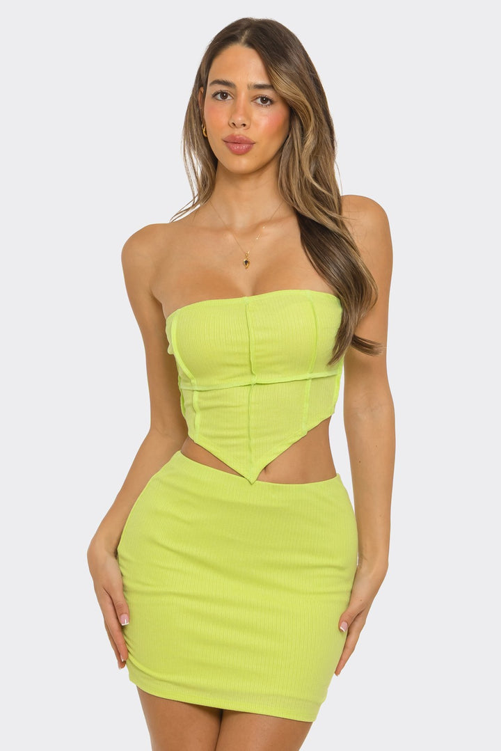 Lime Sculpt Corset Set