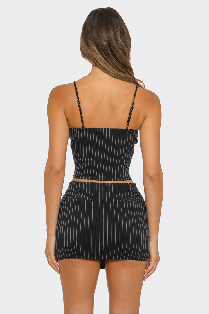 Pinstripe Corset Two-Piece Set