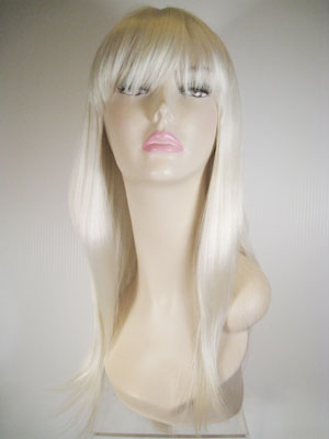 Platinum White Long Straight Wig