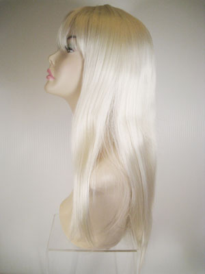 Platinum White Long Straight Wig