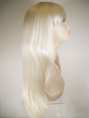 Platinum White Long Straight Wig
