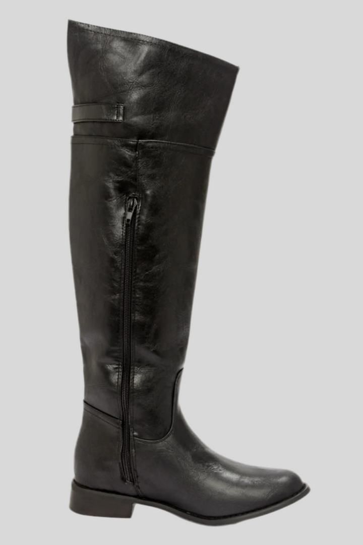 Knee High Boots with Buckle