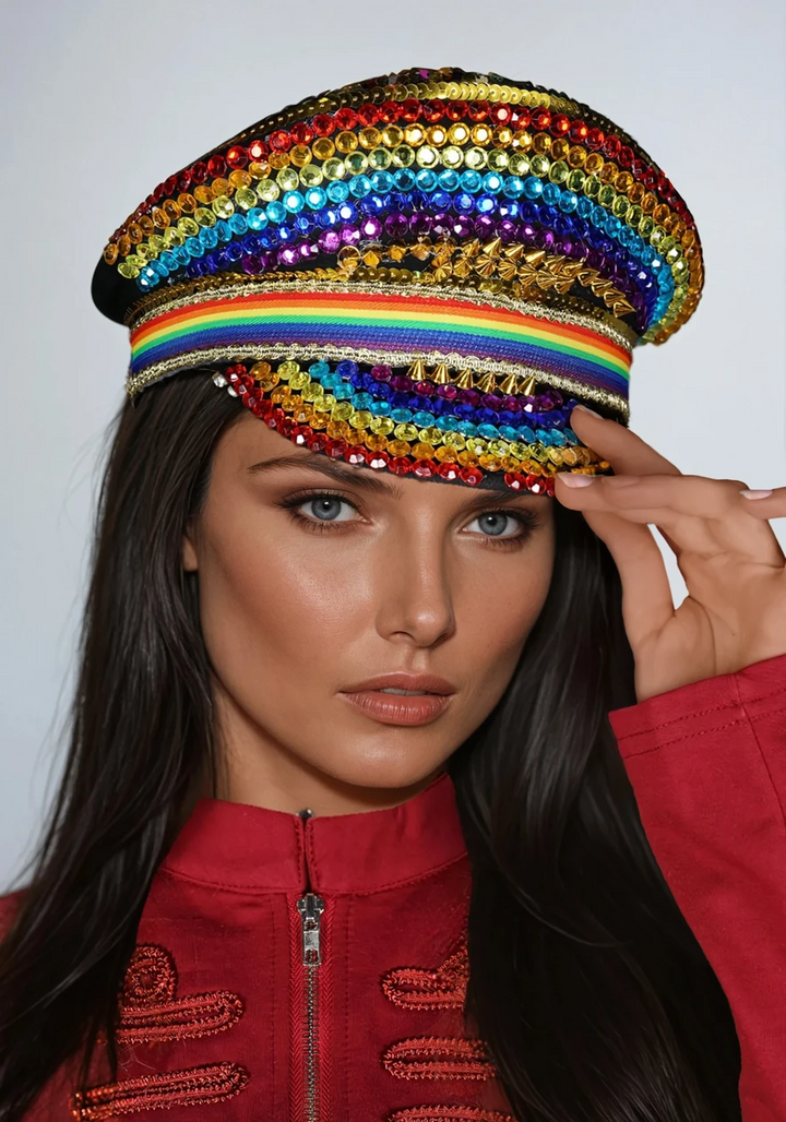 Rainbow Gemstone Police Hat
