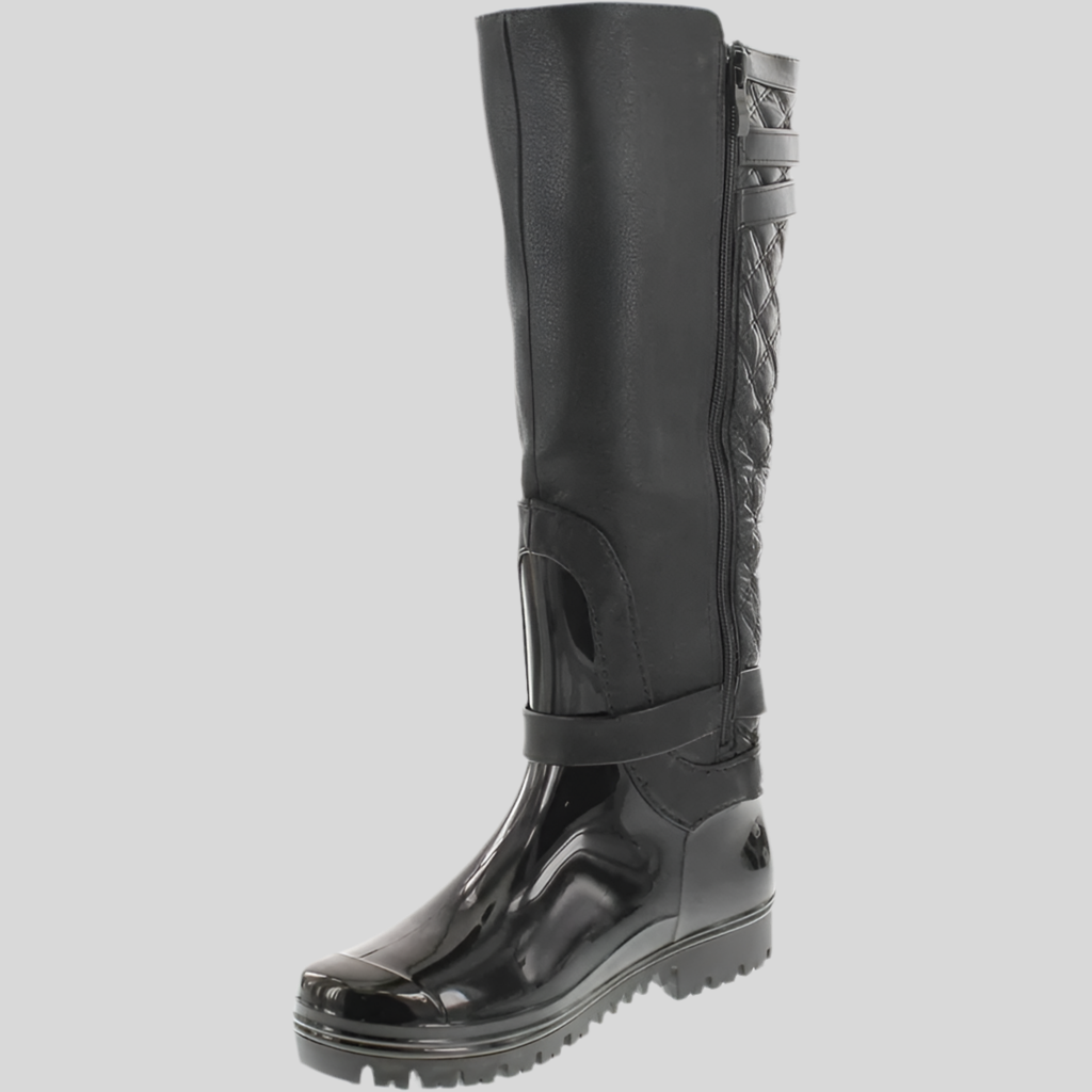 Motorcycle Quilted Buckle Boots