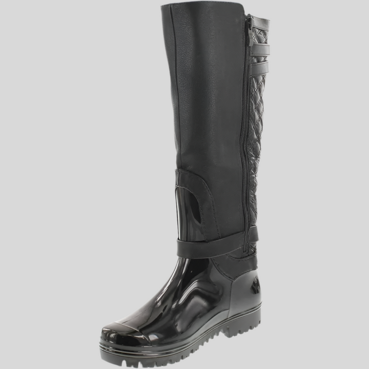 Motorcycle Quilted Buckle Boots