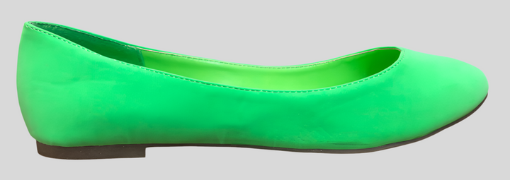 Suede Neon Green Ballet Flats