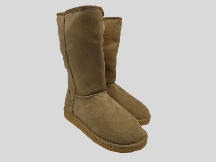 Faux Fur-Lined Mid Calf High Boots