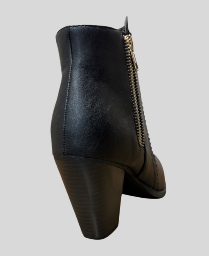 Ankle Booties with Two-Sided Zipper Design