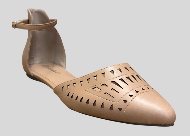 Laser Cut Mid-Top Flat Sandals