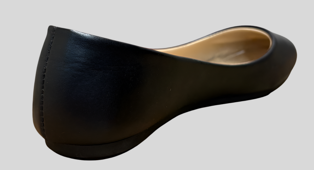 Wide Faux Leather Round Toe Ballet Flats