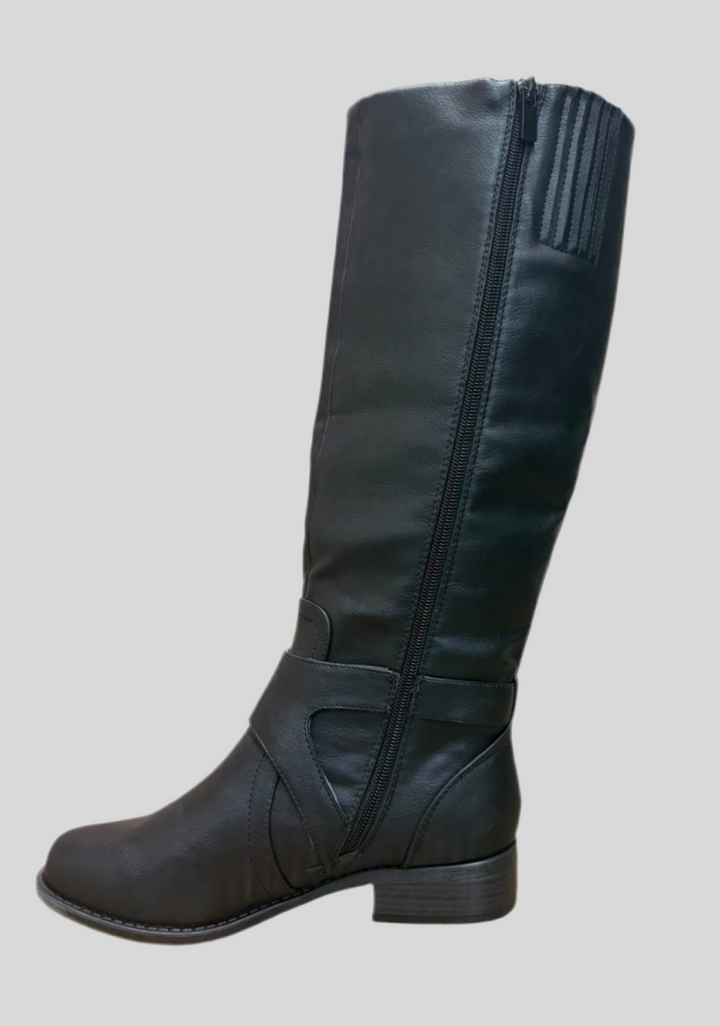 Knee High Boots w/Plaid Peek Design