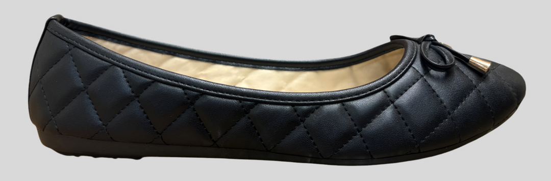 Soft Quilted Textured With Bow Tie Ballet Flats