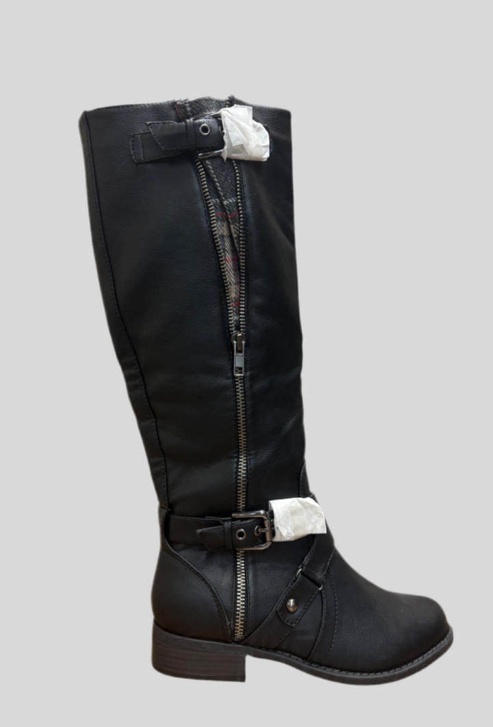 Knee High Boots w/Plaid Peek Design