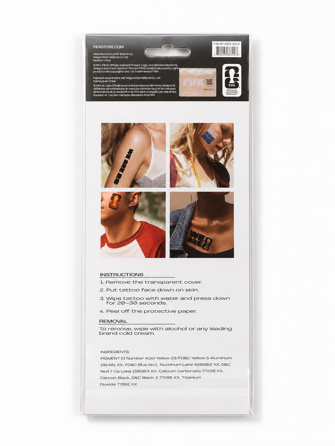 FIFA World Cup 2026™ Temporary Tattoo Sticker Sheet