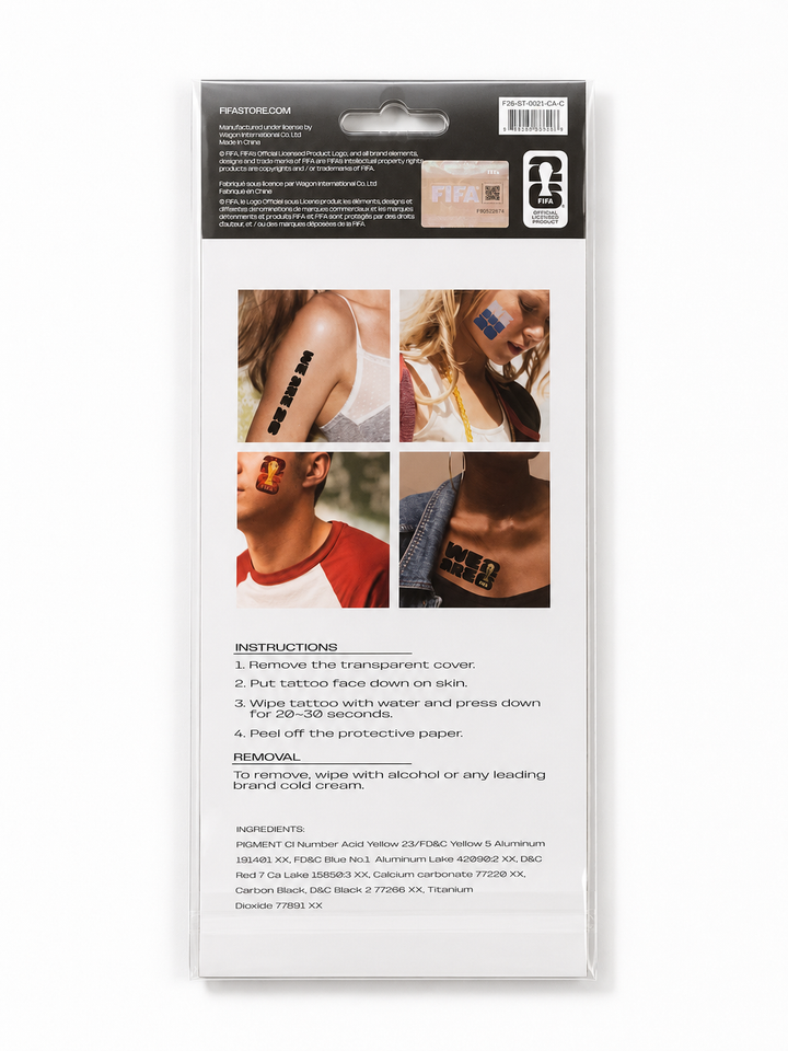 FIFA World Cup 2026™ Temporary Tattoo Sticker Sheet