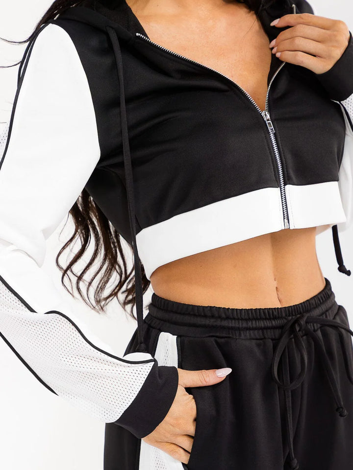 Contrast Hoodie & Track Pant Set