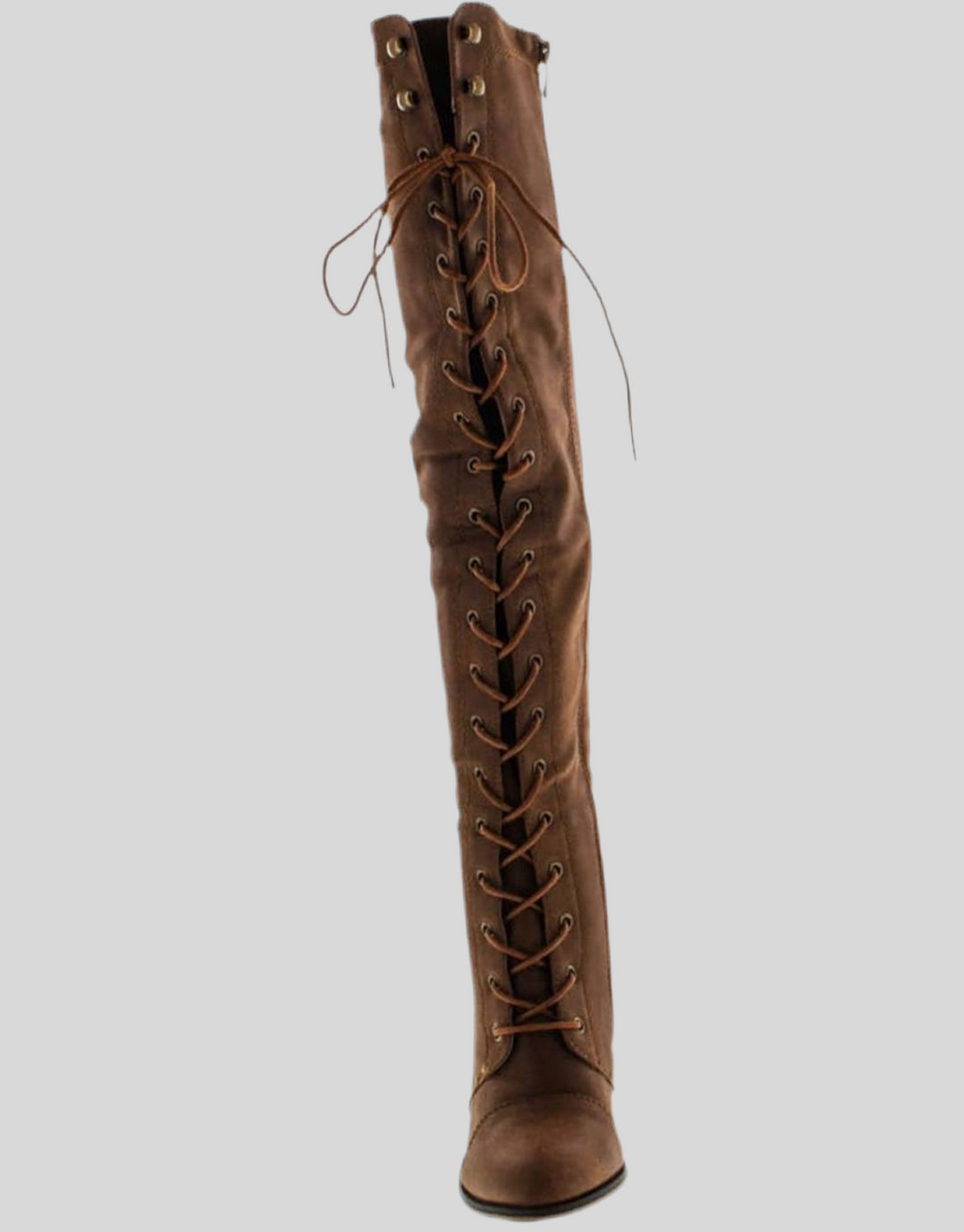 Chunky Heel Lace Up Over The Knee High Boots with Heels
