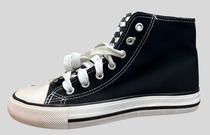 Women’s Black Canvas High Top Shoes