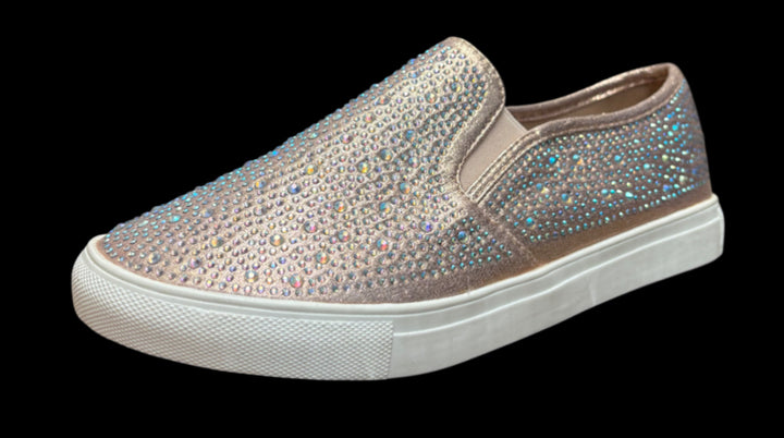 Rhinestone Rose Gold Slip-on Shoes