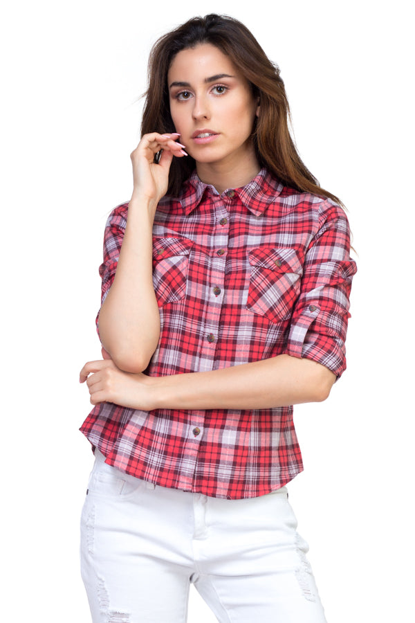 Plaid Flannel Button Up Shirt