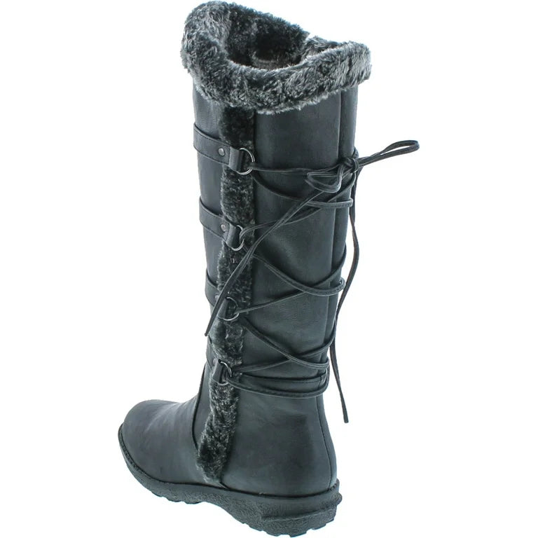 Back Lace Up Knee High Boots