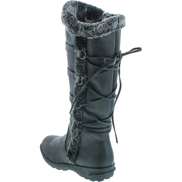 Back Lace Up Knee High Boots