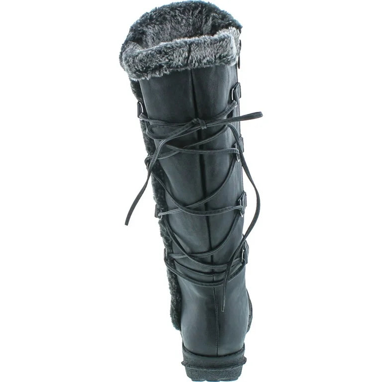 Back Lace Up Knee High Boots