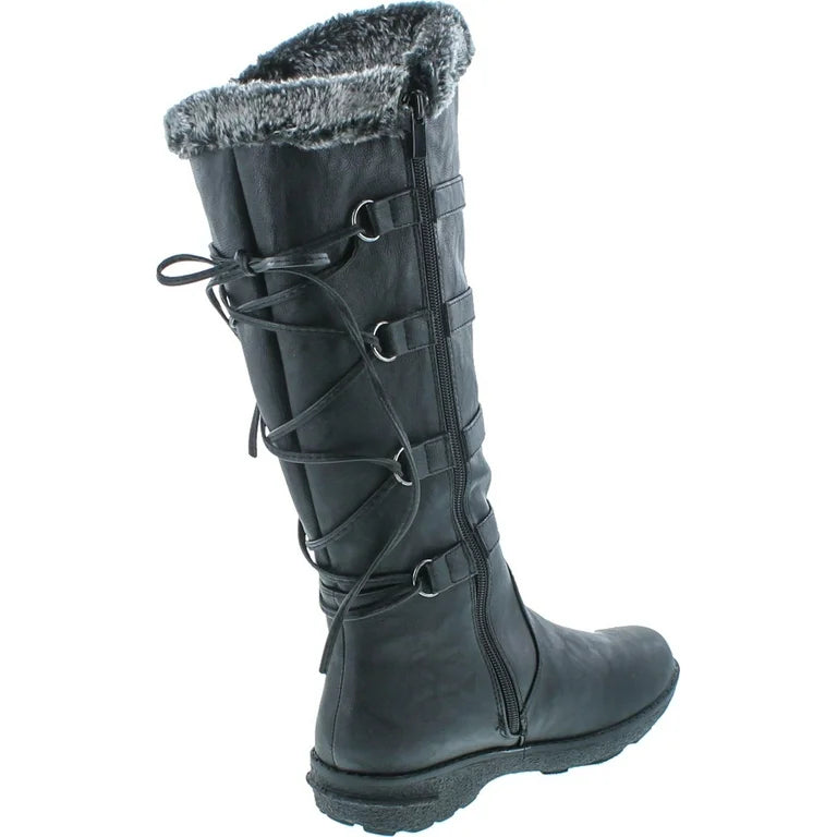 Back Lace Up Knee High Boots