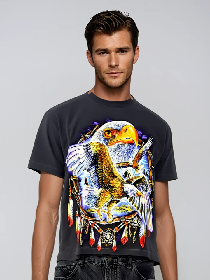 Glow-in-the-Dark Double-Sided Graphic Tee Shirt – Eagle Spirit Edition
