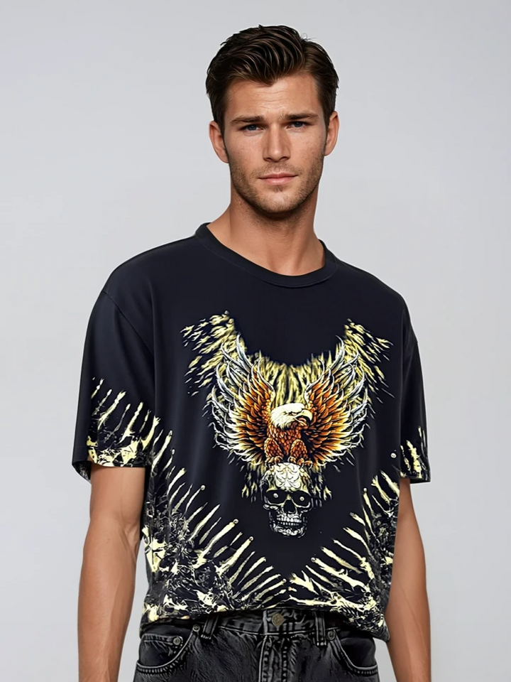 Double-Sided Graphic Tee Shirt – Skull Wings Reborn Edition