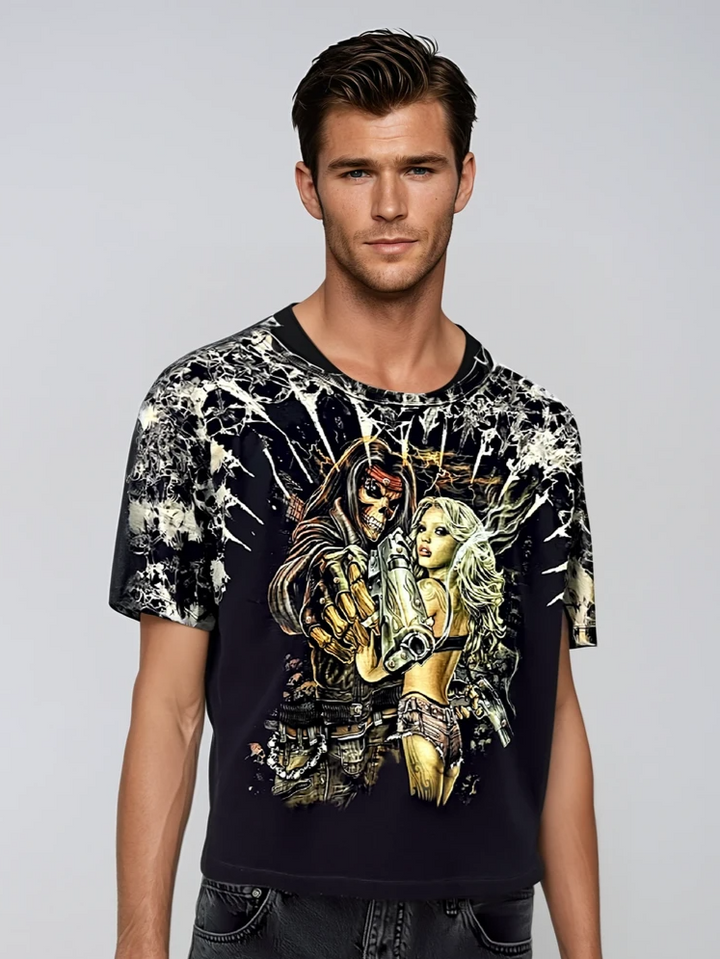 Glow-in-the-Dark Double-Sided Graphic Tee Shirt – Ride or Die Lovers Edition