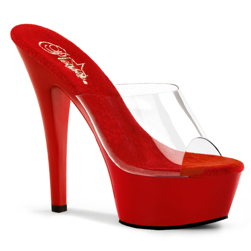 Pleaser Clear Strap Platform Heels