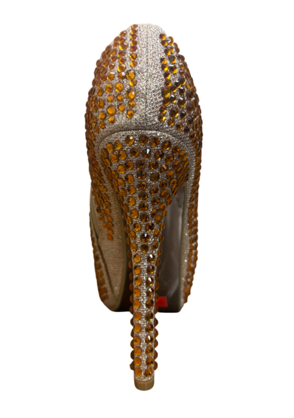 Gold Studded Rhinestone Platform Heel Ankle Boots