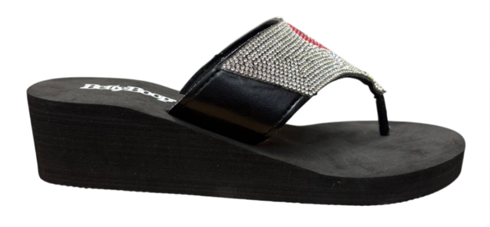 Betty Boop Rhinestone Wedge Sandals