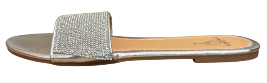 Baby Phat Rhinestone Slip-On Open-Toe Slide Sandals
