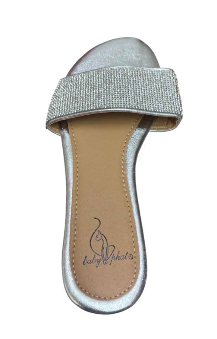 Baby Phat Rhinestone Slip-On Open-Toe Slide Sandals
