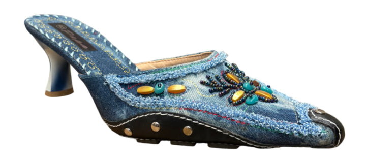 Indian Ethnic Beaded Denim Style Heels