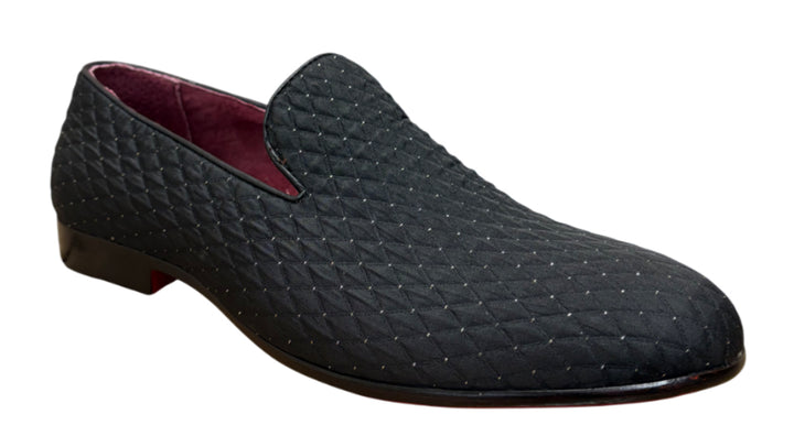 Quilted Loafers with Gold Accents Dress Shoes