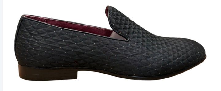 Quilted Loafers with Gold Accents Dress Shoes