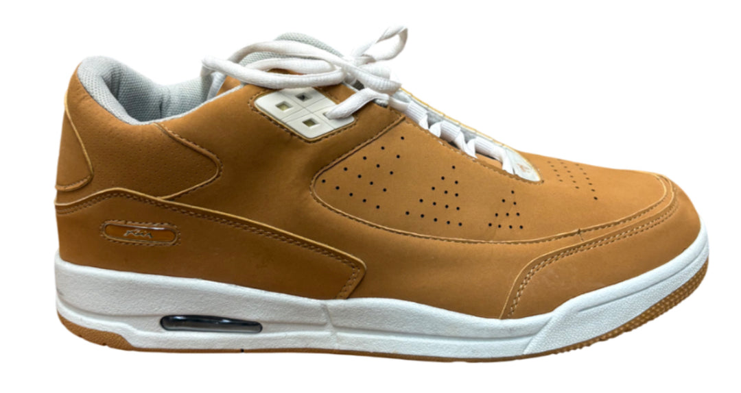 Tan Shoes with Perforated Upper