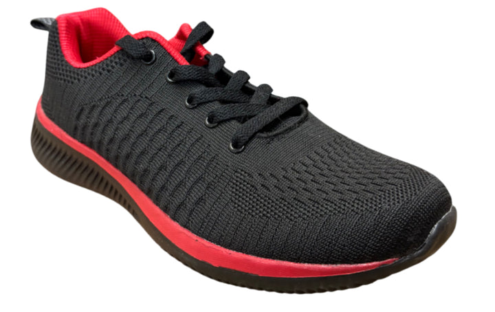 Lightweight Black Knit Running Shoes with Cushioned Sole
