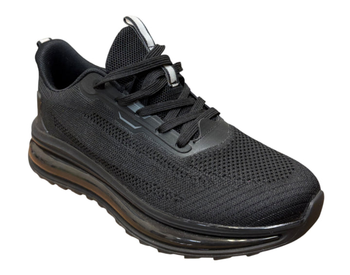 Black Athletic Shoes with Air Filled Midsole for Extra Comfort