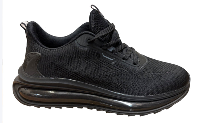 Black Athletic Shoes with Air Filled Midsole for Extra Comfort