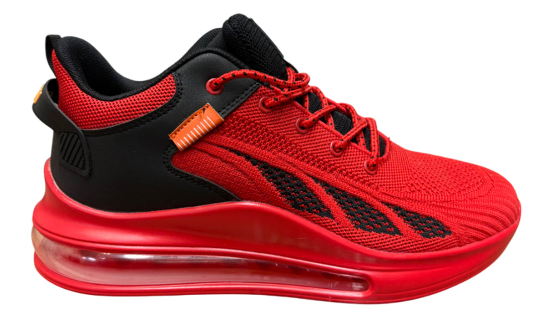 Red Athletic Shoes with Air Filled Midsole for Extra Comfort