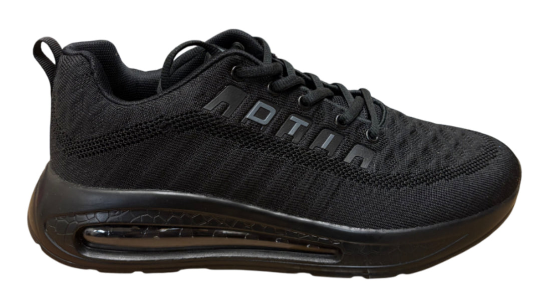 Black Athletic Shoes with Air Filled Midsole for Extra Comfort