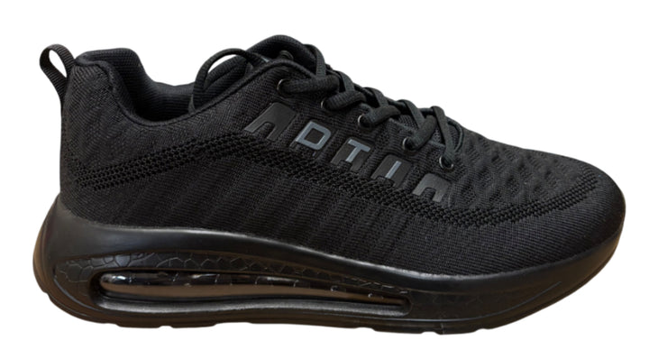 Black Athletic Shoes with Air Filled Midsole for Extra Comfort
