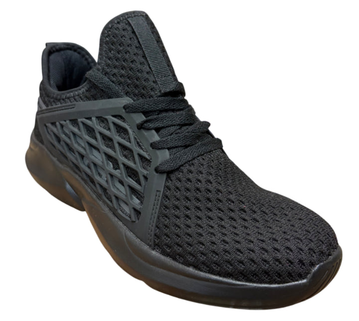 Black Lightweight Athletic Shoes with Stylish Cage