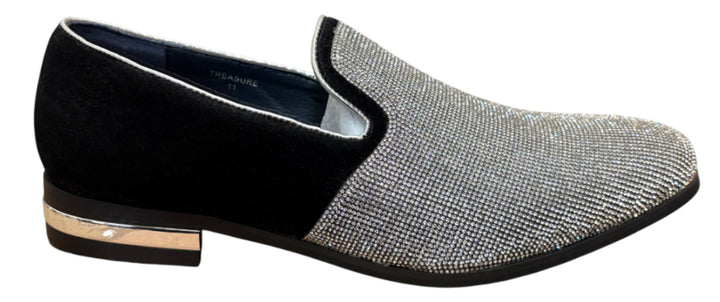 Premium Rhinestone Suede Loafer Dress Shoes