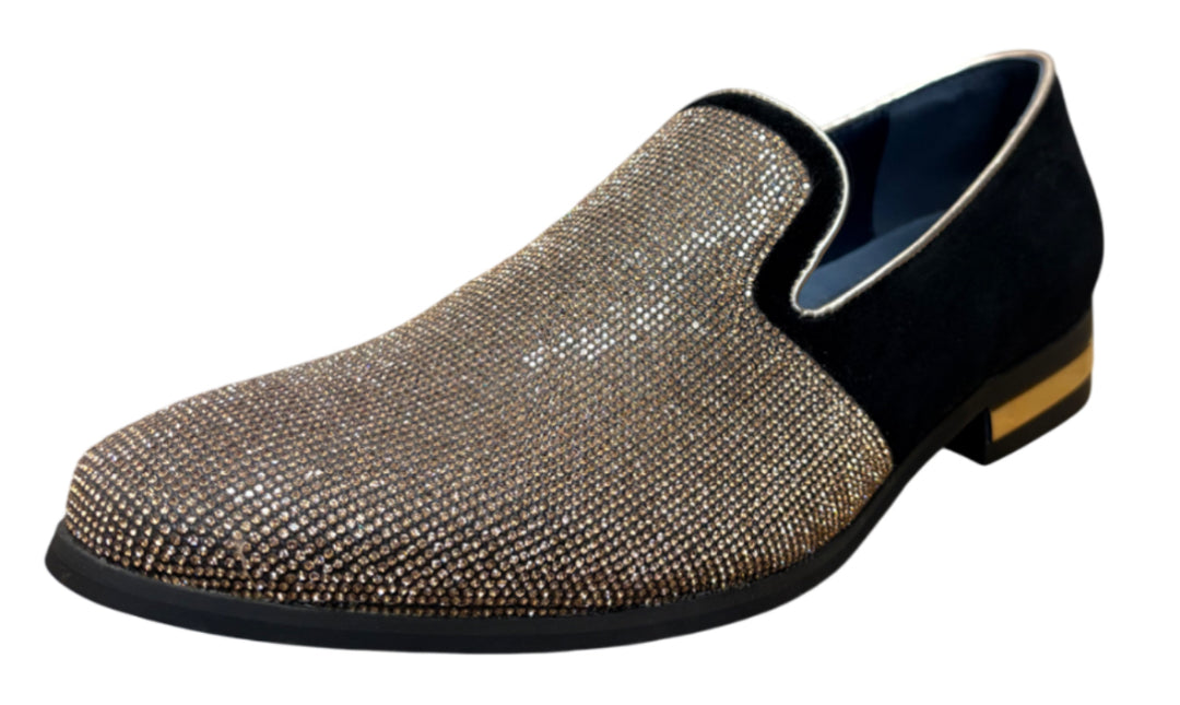 Premium Rhinestone Suede Loafer Dress Shoes