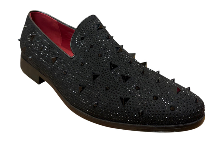 Premium Studded Spike Loafer Dress Shoes with Rhinestones